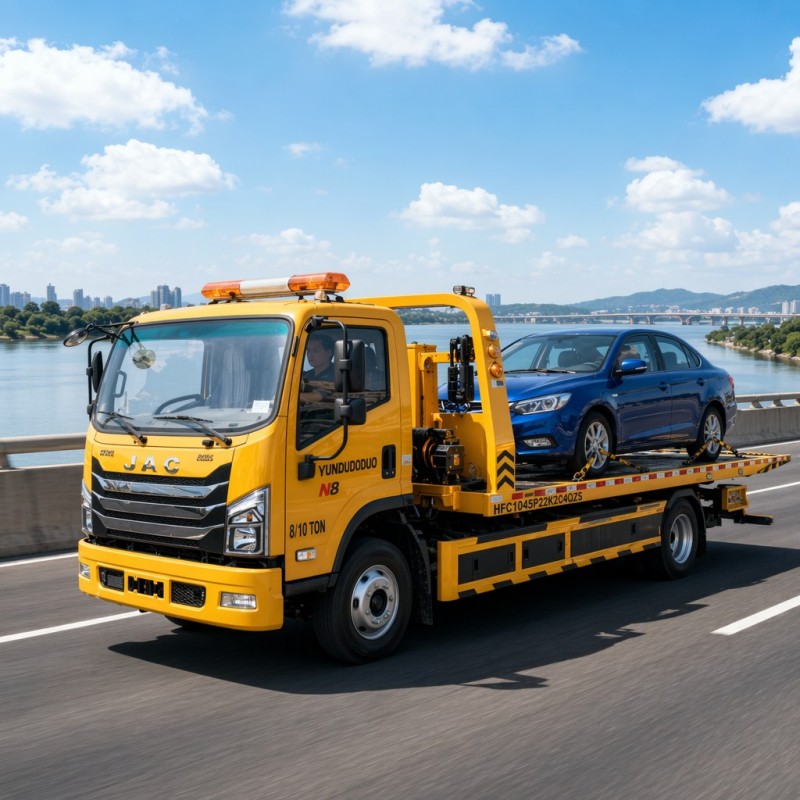 Heavy Duty möter kompakt JAC N8 8/10-tons vrakmaskin med Cummins Power